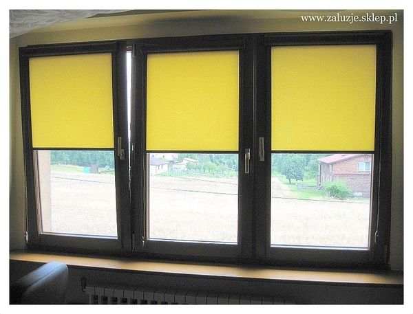 Żółte rolety z materiału na zamówienie