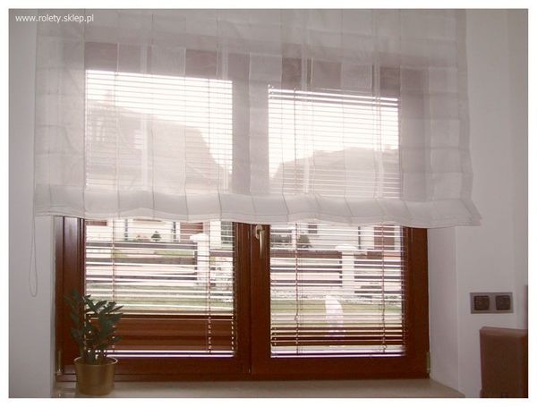 Roleta rzymska + żaluzja drewniana 