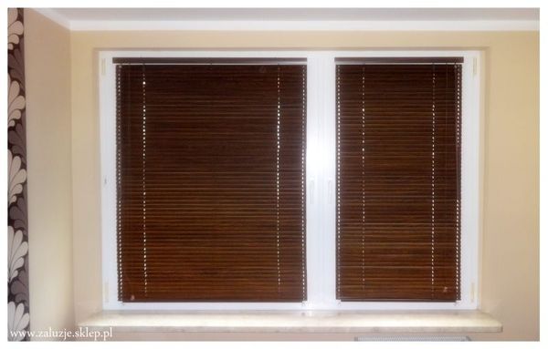 Żaluzje poziome bambusowe do okien PCV 