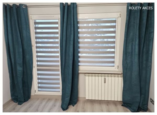 Szare rolety Duo w kasetach: harmonia z każdym wystrojem, elegancki design, precyzyjna regulacja światła, wygodne i stylowe.